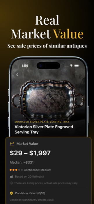 Antiqly market value estimate for a Victorian silver tray
