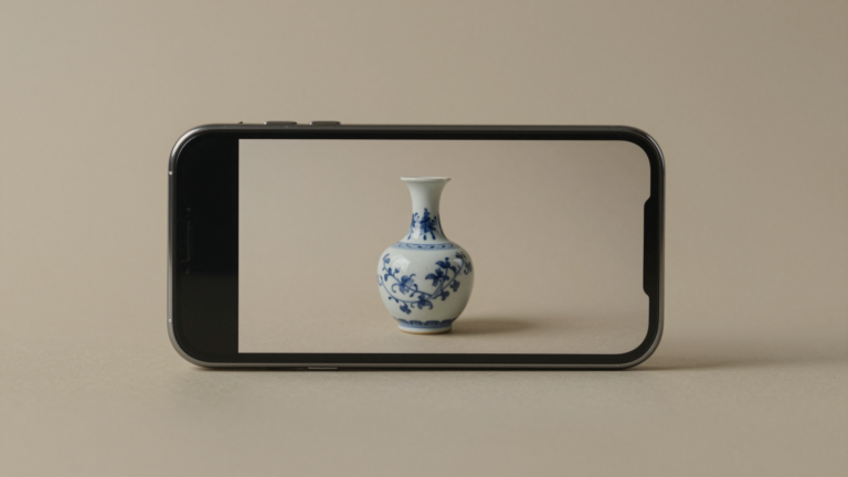 Curio and WorthPoint antique apps compared on a smartphone