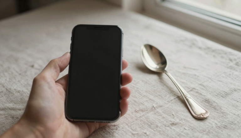 Smartphone photographing an antique silver mark for accurate identification