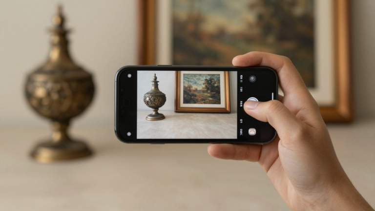 Antiqly and Magnus antique and art scanner apps compared on a phone